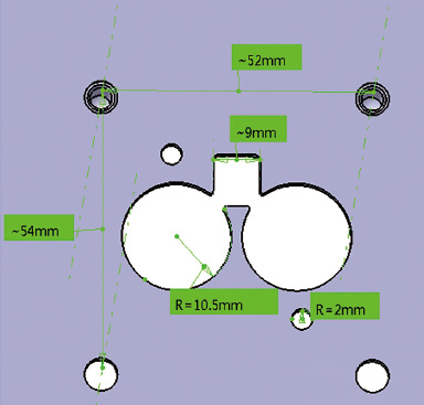 Cutout dimensions on the battery pack aluminum panel